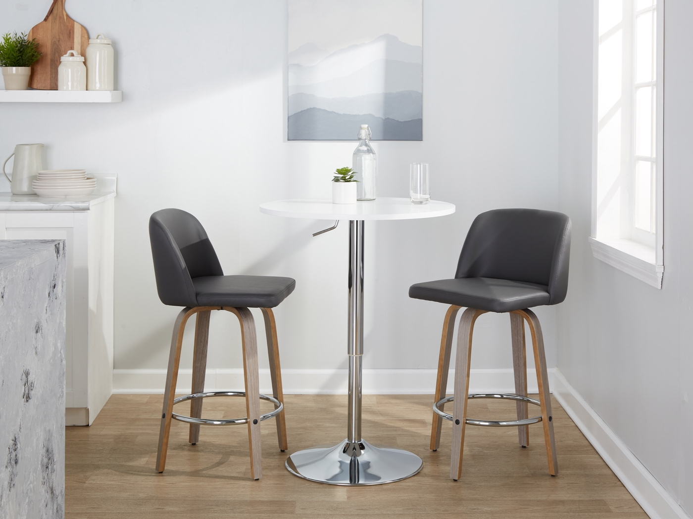 Wymering IV Gray Swivel Counter Height Stool, Set of 2 - Thumbnail - Image 10