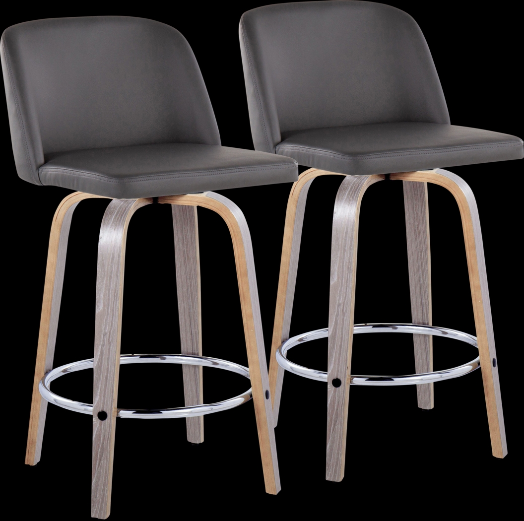 Wymering IV Gray Swivel Counter Height Stool, Set of 2 - Thumbnail - Image 1