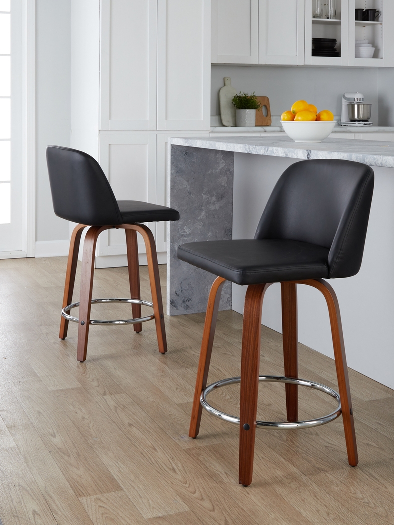 Wymering IX Black Swivel Counter Height Stool, Set of 2 - Thumbnail - Image 5