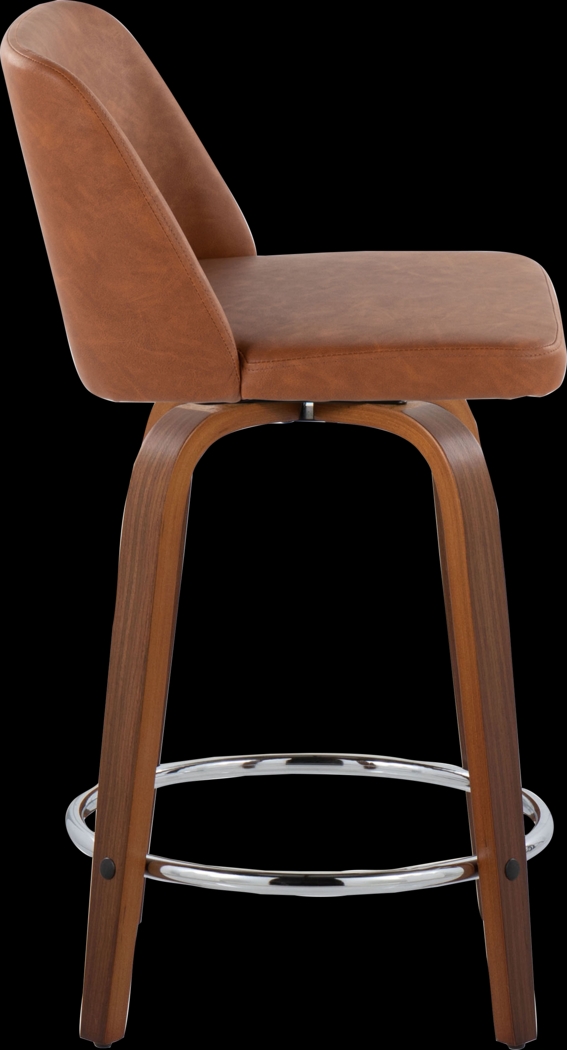 Wymering IX Camel Swivel Counter Height Stool, Set of 2 - Thumbnail - Image 7