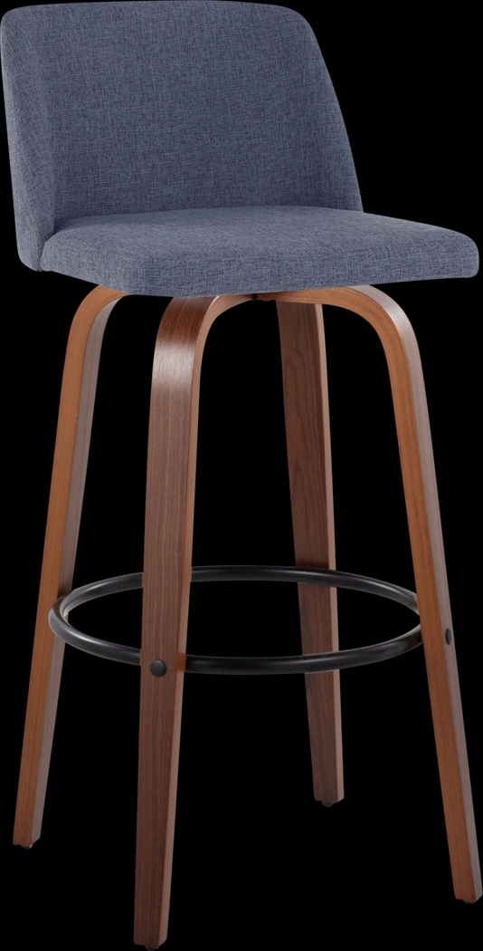 Wymering V Blue Swivel Barstool, Set of 2 - Thumbnail - Image 3