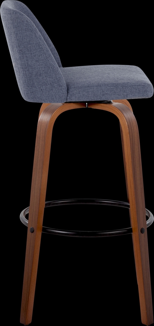 Wymering V Blue Swivel Barstool, Set of 2 - Thumbnail - Image 4