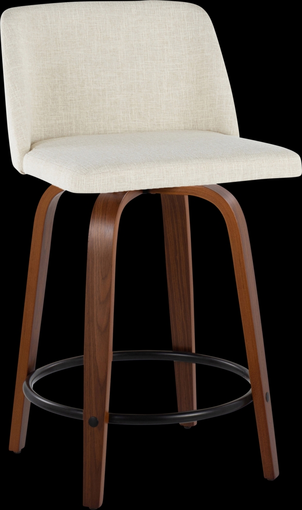 Wymering V Cream Swivel Counter Height Stool, Set of 2 - Thumbnail - Image 3