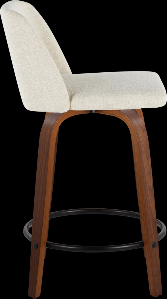 Wymering V Cream Swivel Counter Height Stool, Set of 2 - Thumbnail - Image 4