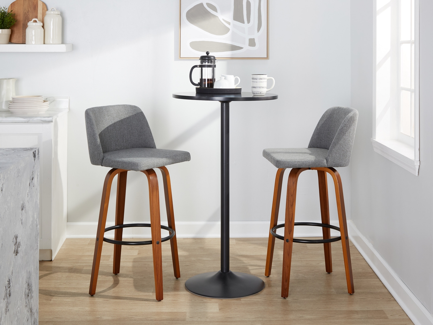 Wymering V Gray Swivel Barstool, Set of 2 - Thumbnail - Image 10
