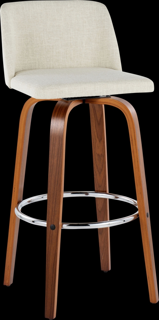 Wymering VI Beige Swivel Barstool, Set of 2 - Thumbnail - Image 3
