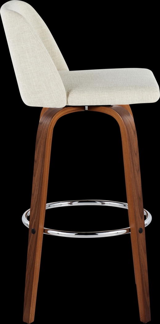 Wymering VI Beige Swivel Barstool, Set of 2 - Thumbnail - Image 4