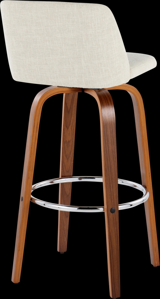 Wymering VI Beige Swivel Barstool, Set of 2 - Thumbnail - Image 5