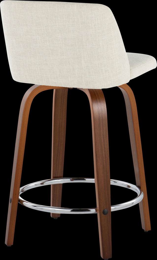 Wymering VI Beige Swivel Counter Height Stool, Set of 2 - Thumbnail - Image 5