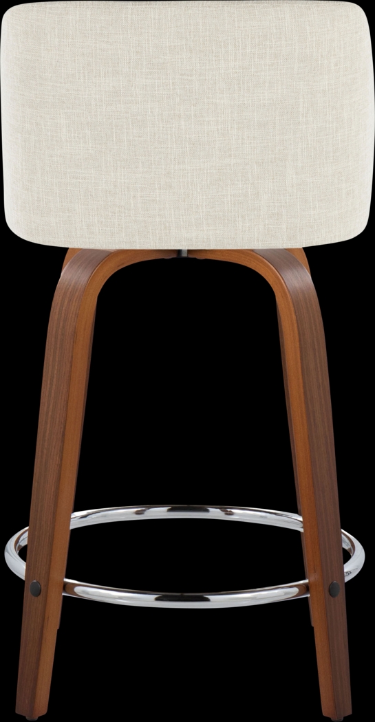 Wymering VI Beige Swivel Counter Height Stool, Set of 2 - Thumbnail - Image 6