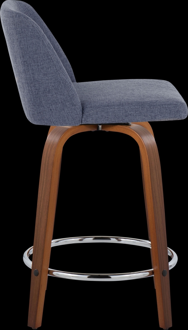 Wymering VI Blue Swivel Counter Height Stool, Set of 2 - Thumbnail - Image 4