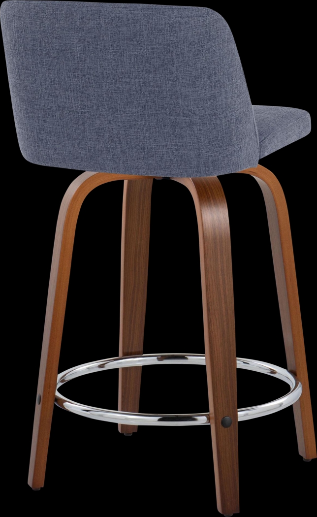 Wymering VI Blue Swivel Counter Height Stool, Set of 2 - Thumbnail - Image 5