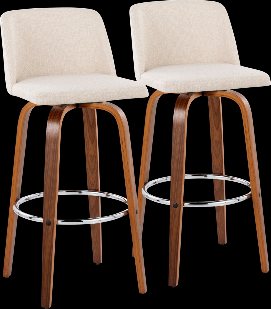 Wymering VI Cream Swivel Barstool, Set of 2 - Thumbnail - Image 1