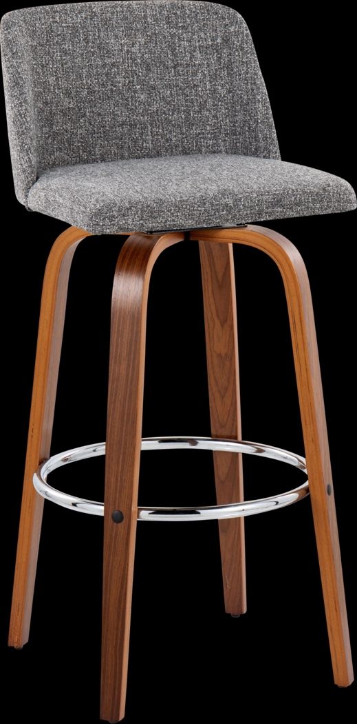 Wymering VI Gray Swivel Barstool, Set of 2 - Thumbnail - Image 3