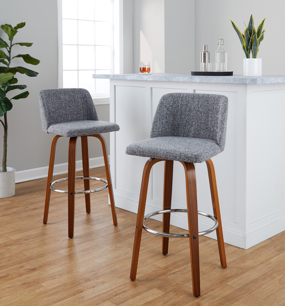 Wymering VI Gray Swivel Barstool, Set of 2 - Thumbnail - Image 8