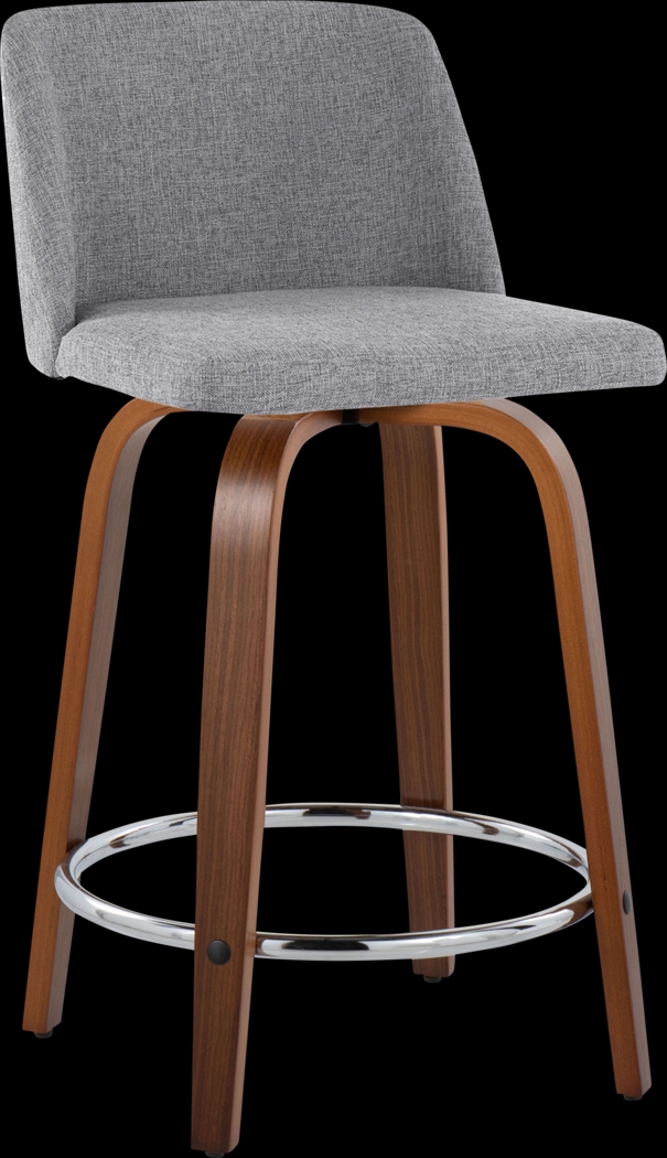 Wymering VI Gray Swivel Counter Height Stool, Set of 2 - Thumbnail - Image 3