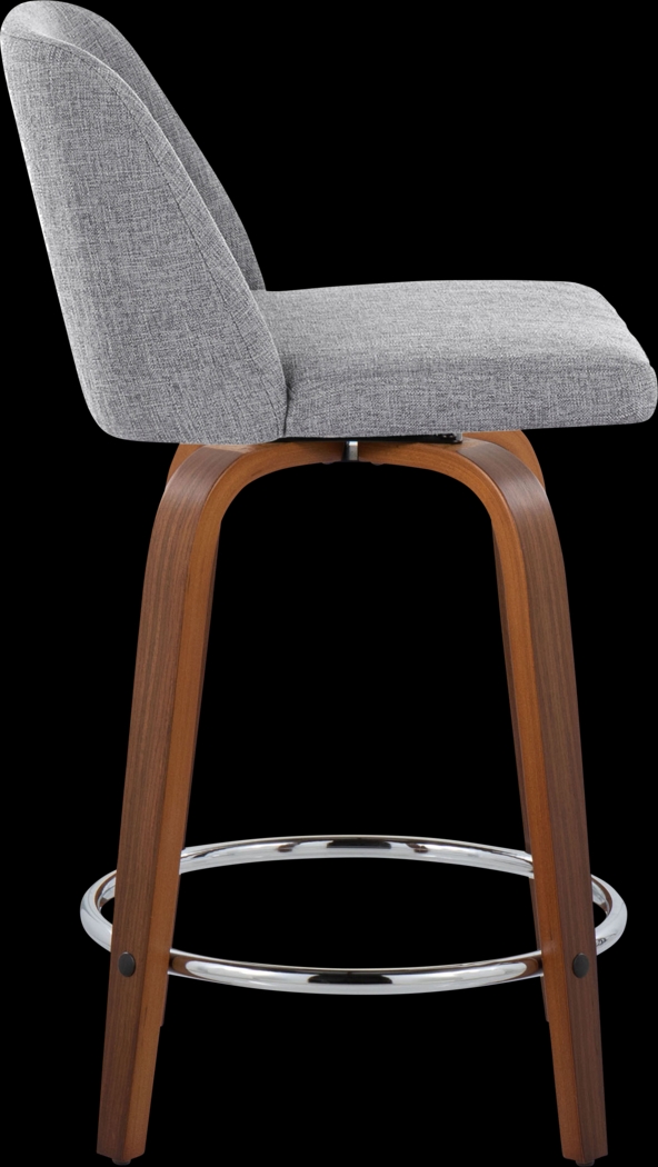 Wymering VI Gray Swivel Counter Height Stool, Set of 2 - Thumbnail - Image 4