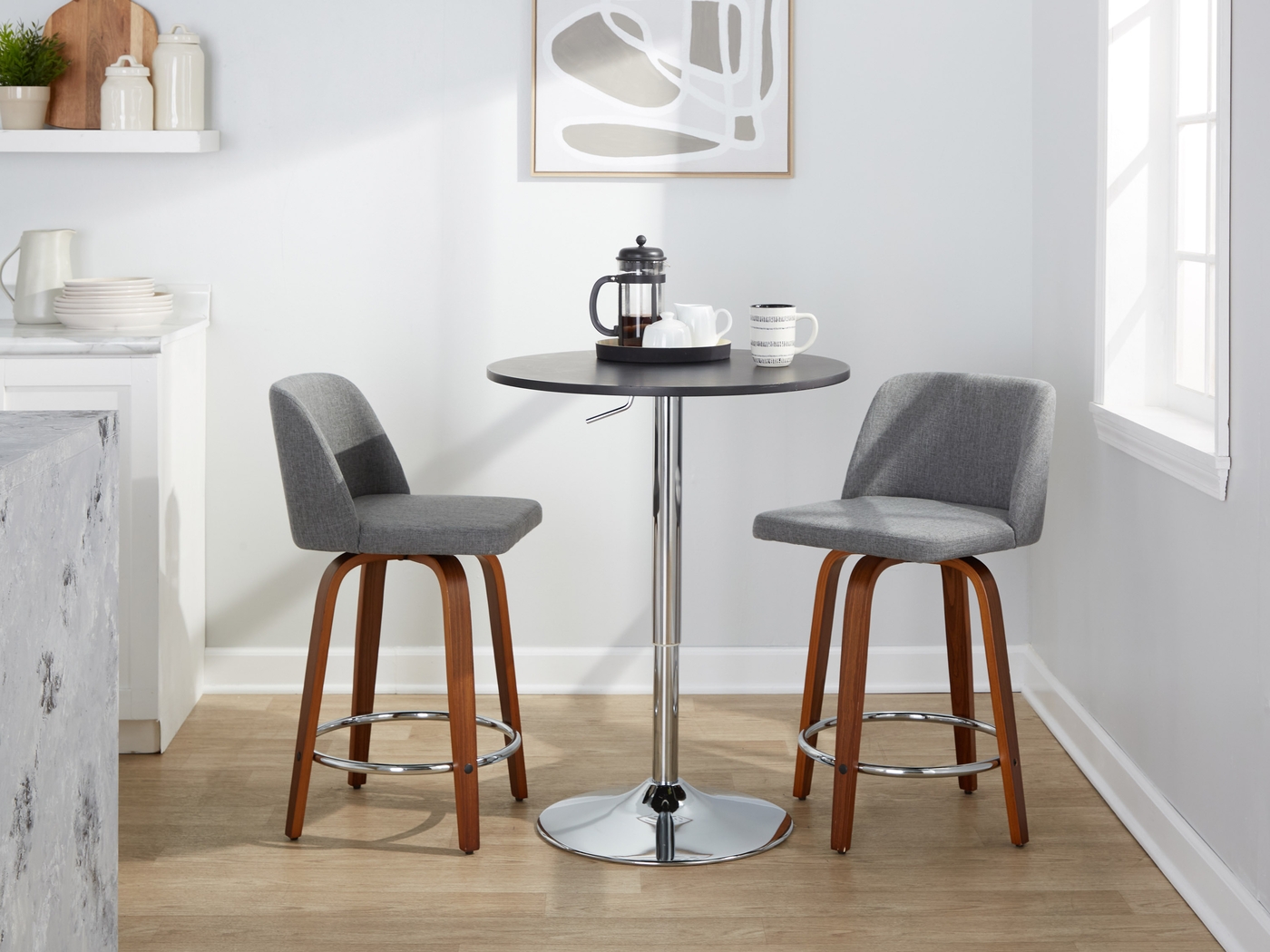 Wymering VI Gray Swivel Counter Height Stool, Set of 2 - Thumbnail - Image 10