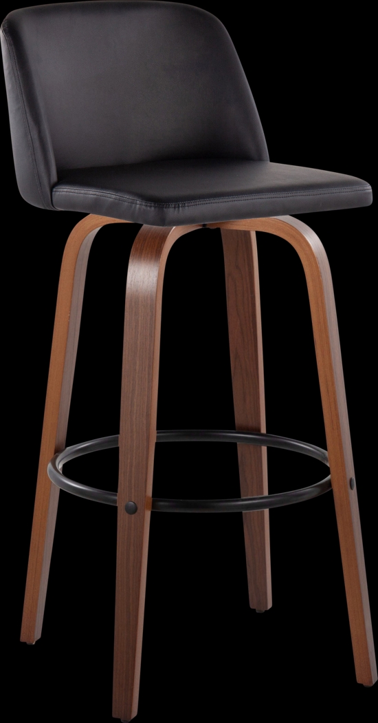 Wymering VII Black Swivel Barstool, Set of 2 - Thumbnail - Image 3