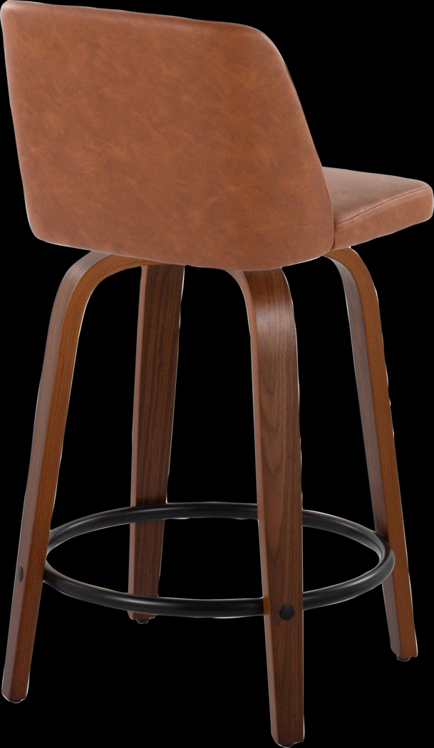 Wymering VII Camel Swivel Counter Height Stool, Set of 2 - Thumbnail - Image 6