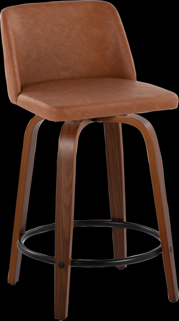 Wymering VII Camel Swivel Counter Height Stool, Set of 2 - Thumbnail - Image 8