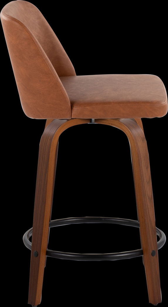 Wymering VII Camel Swivel Counter Height Stool, Set of 2 - Thumbnail - Image 9