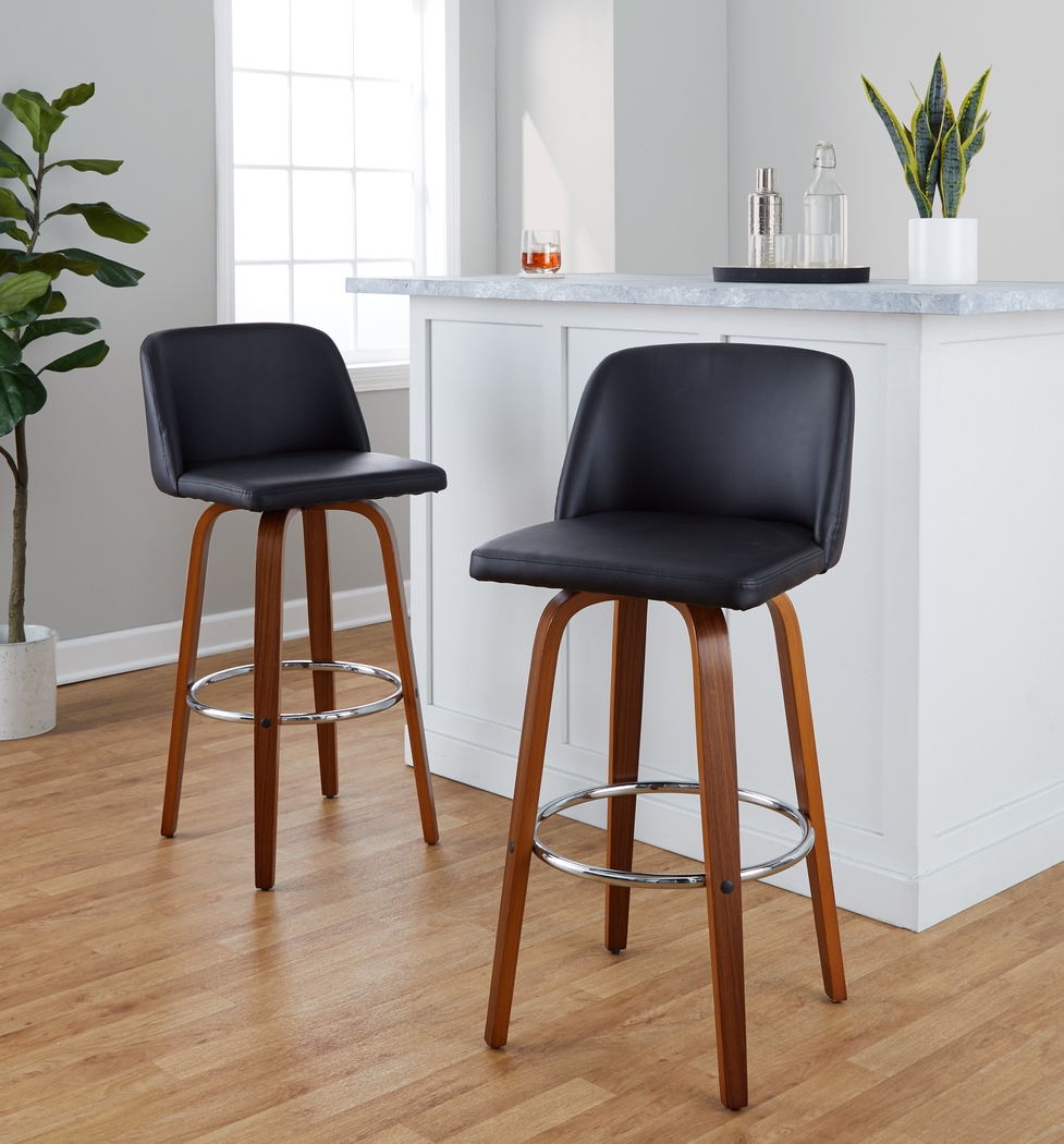 Wymering X Black Swivel Barstool, Set of 2 - Thumbnail - Image 4