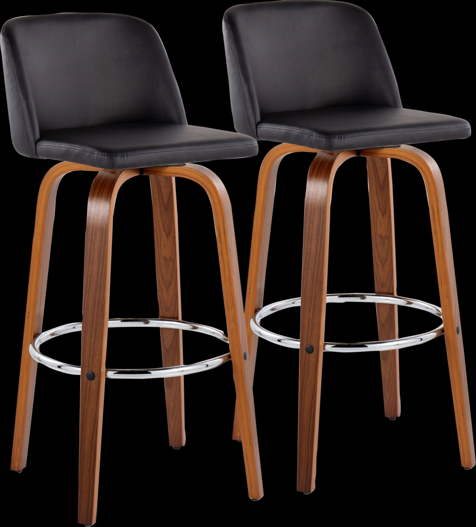 Wymering X Black Swivel Barstool, Set of 2 - Thumbnail - Image 1