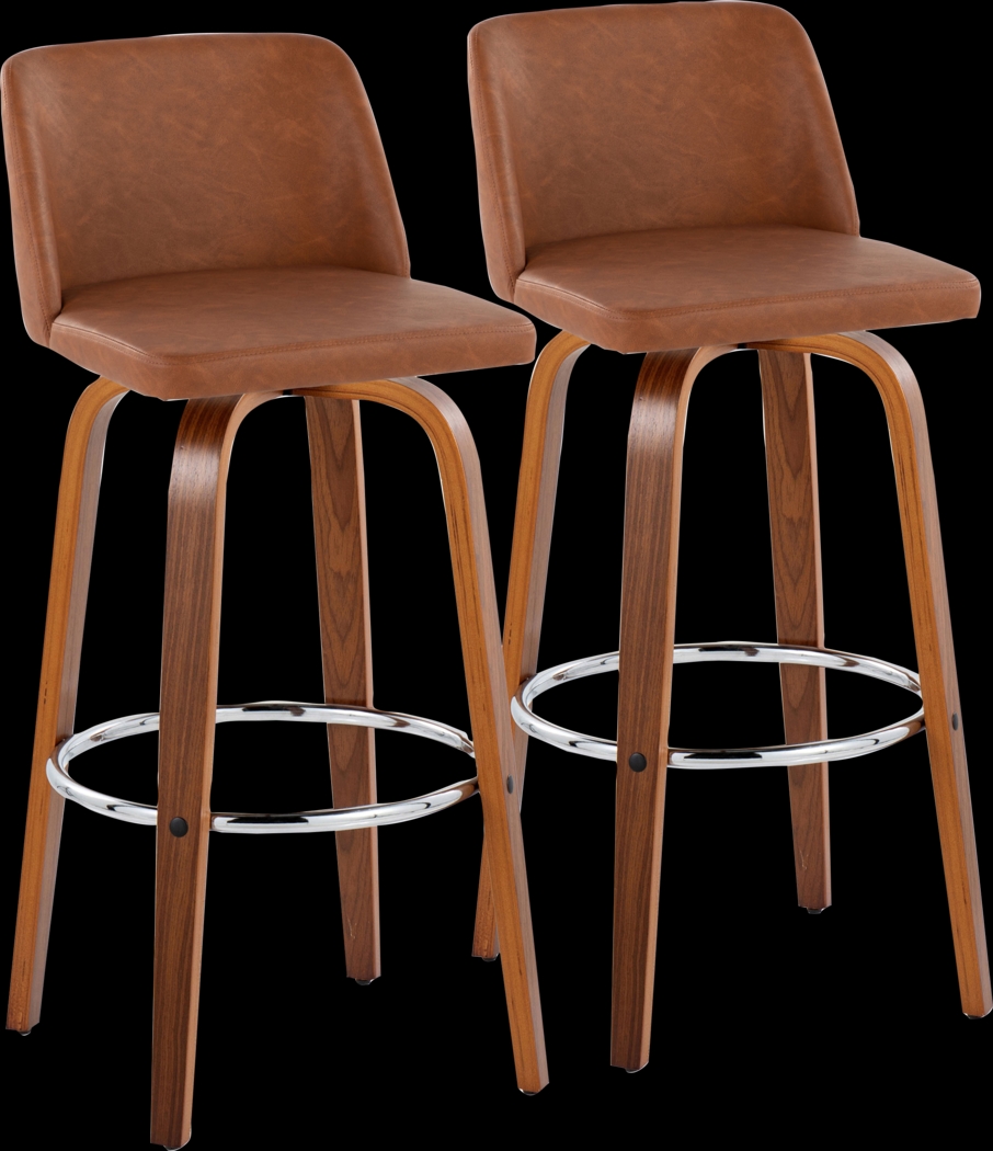 Wymering X Camel Swivel Barstool, Set of 2 - Thumbnail - Image 1