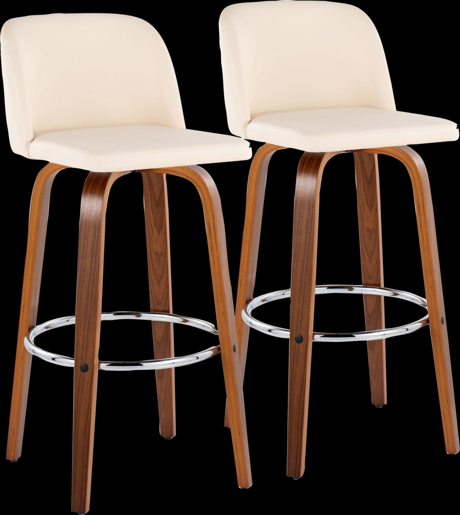 Wymering X Cream Swivel Barstool, Set of 2 - Thumbnail - Image 1