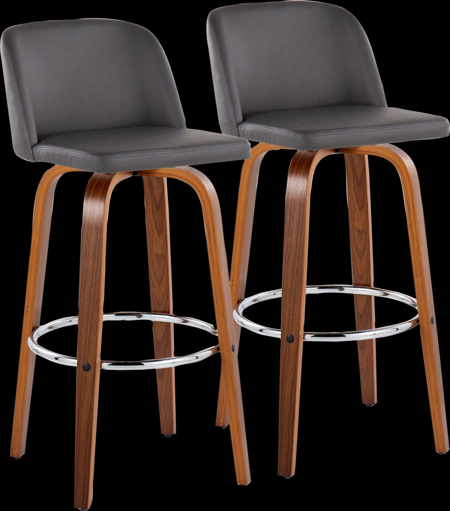 Wymering X Gray Swivel Barstool, Set of 2 - Thumbnail - Image 1