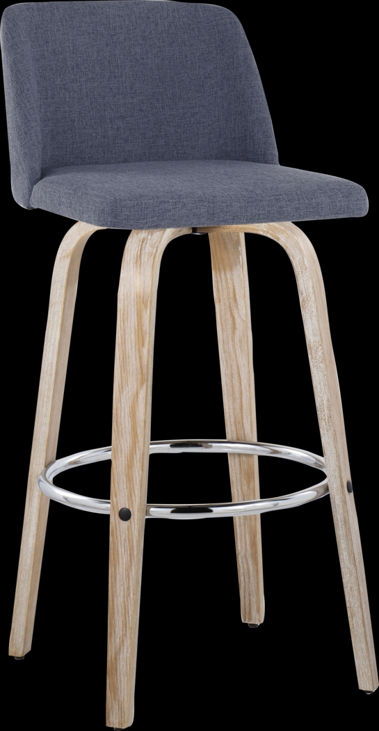 Wymering XII Blue Swivel Barstool, Set of 2 - Thumbnail - Image 6