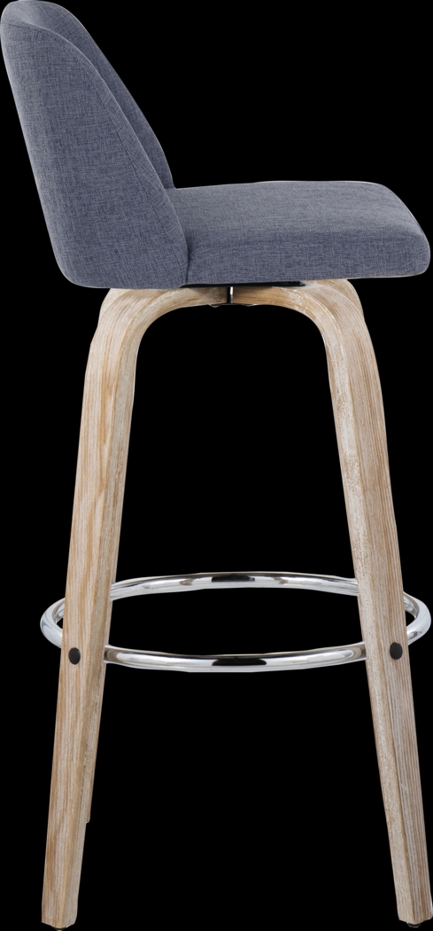 Wymering XII Blue Swivel Barstool, Set of 2 - Thumbnail - Image 7