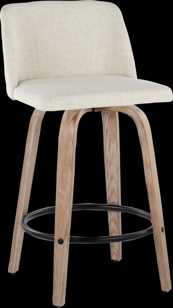 Wymering XII Cream Swivel Counter Height Stool, Set of 2 - Thumbnail - Image 6