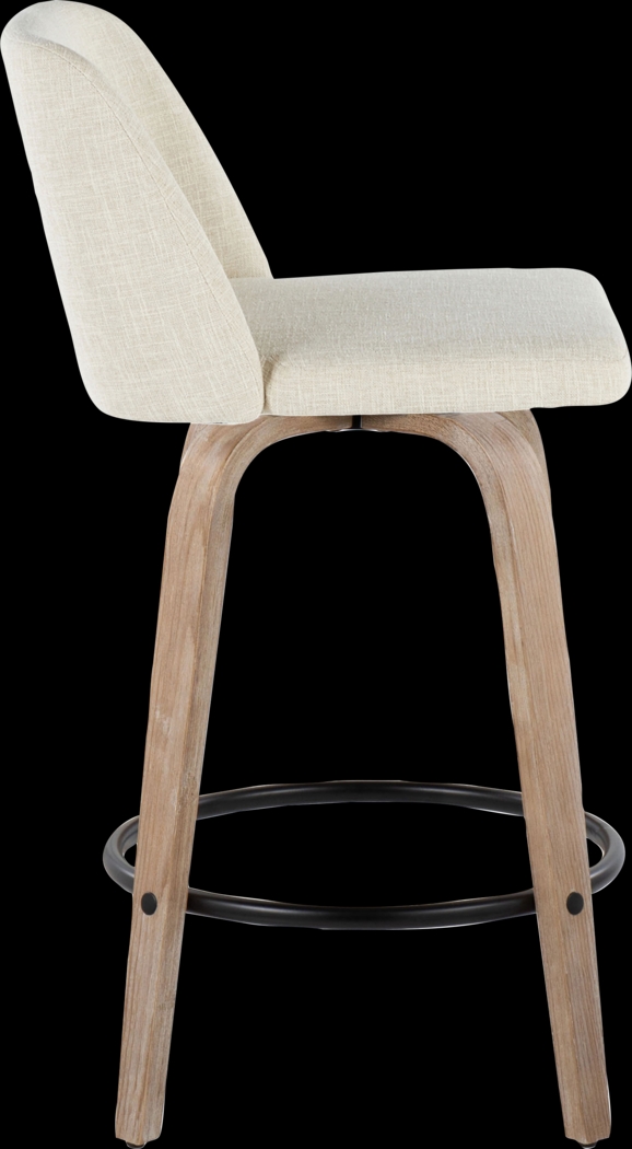 Wymering XII Cream Swivel Counter Height Stool, Set of 2 - Thumbnail - Image 7