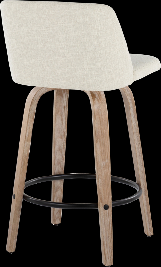 Wymering XII Cream Swivel Counter Height Stool, Set of 2 - Thumbnail - Image 8