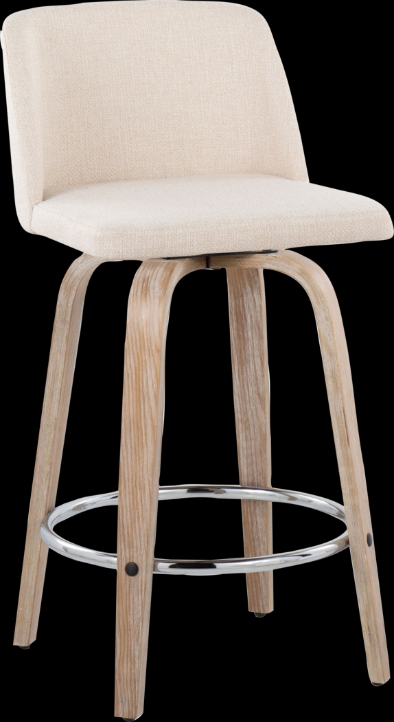 Wymering XII Cream Swivel Counter Height Stool, Set of 2 - Thumbnail - Image 6