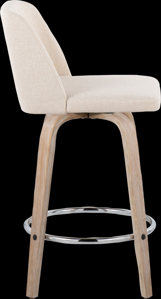 Wymering XII Cream Swivel Counter Height Stool, Set of 2 - Thumbnail - Image 7