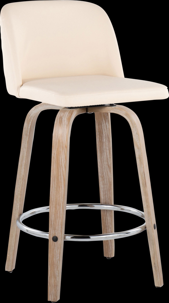 Wymering XII Cream Swivel Counter Height Stool, Set of 2 - Thumbnail - Image 6
