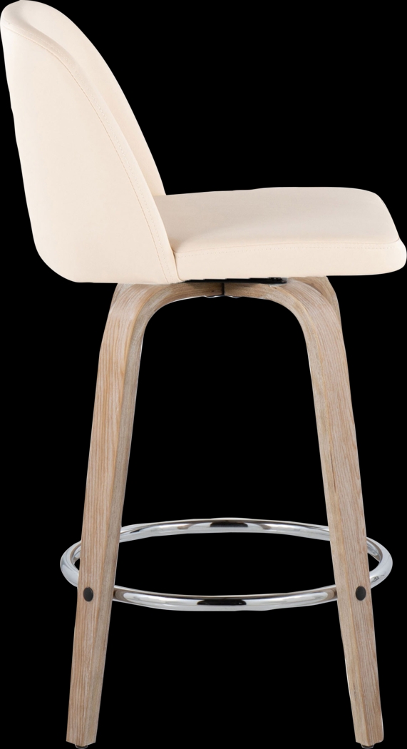 Wymering XII Cream Swivel Counter Height Stool, Set of 2 - Thumbnail - Image 7