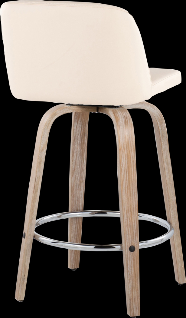 Wymering XII Cream Swivel Counter Height Stool, Set of 2 - Thumbnail - Image 8