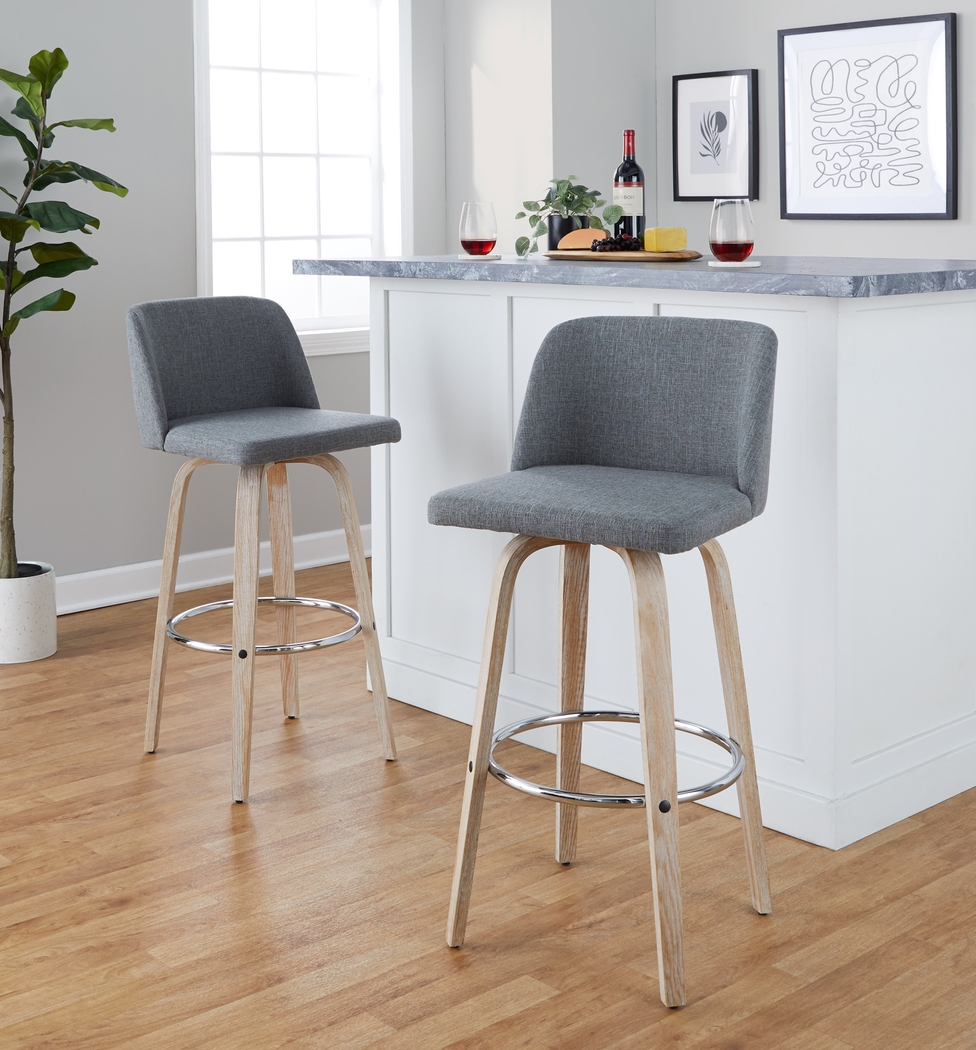 Wymering XII Gray Swivel Barstool, Set of 2 - Thumbnail - Image 4