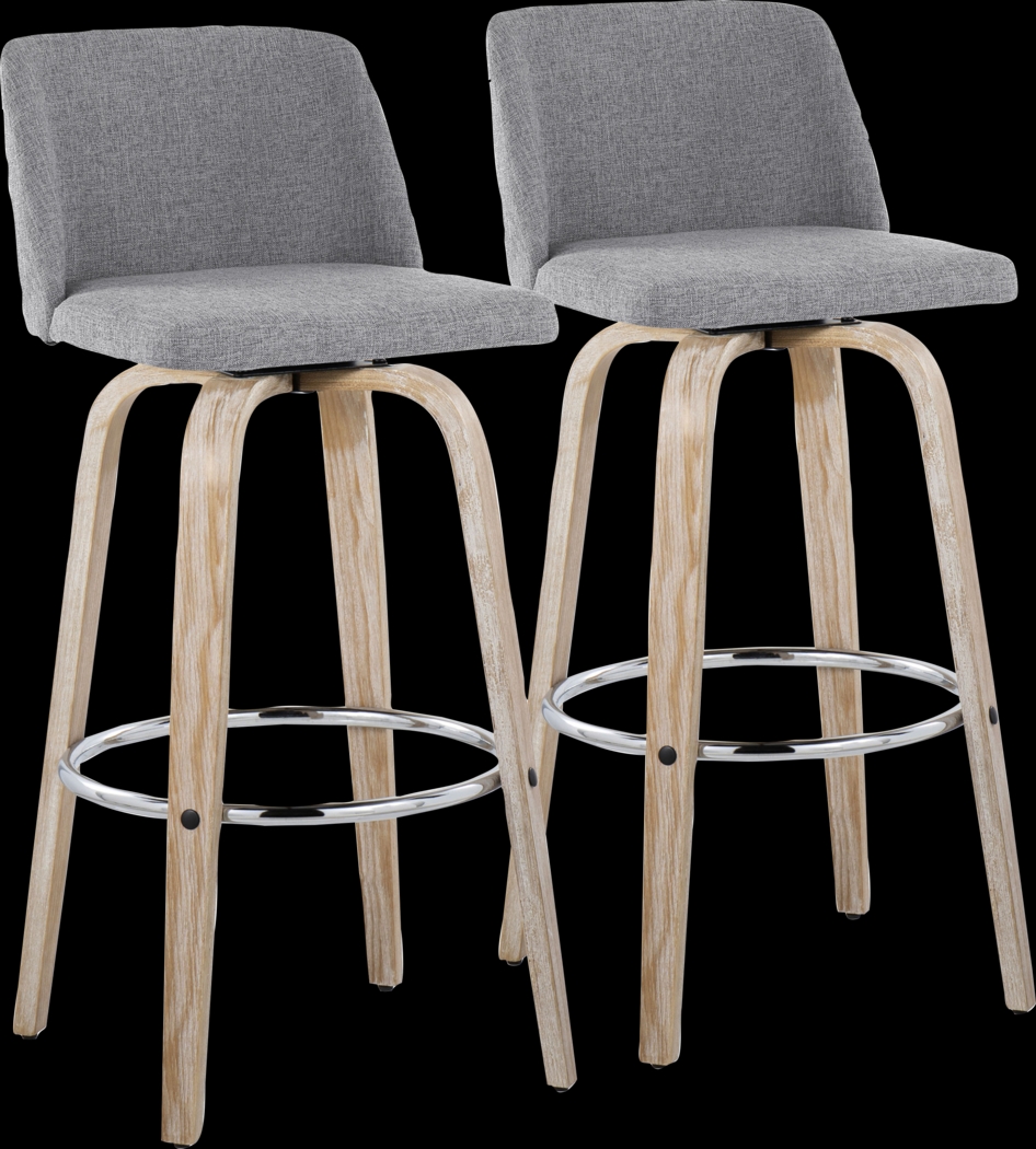 Wymering XII Gray Swivel Barstool, Set of 2 - Thumbnail - Image 1