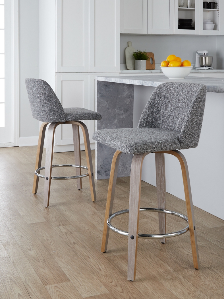Wymering XII Gray Swivel Counter Height Stool, Set of 2 - Thumbnail - Image 5