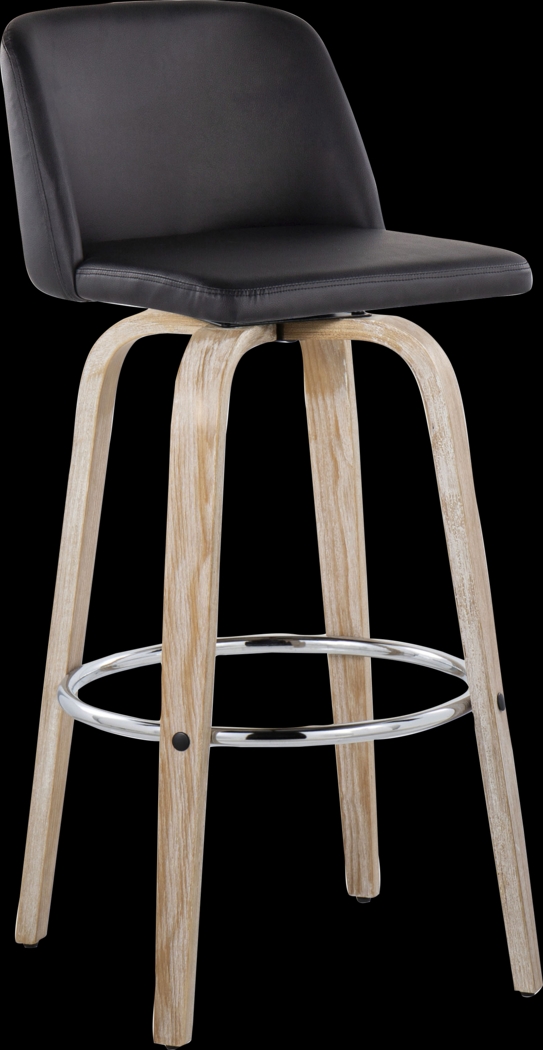 Wymering XIII Black Swivel Barstool, Set of 2 - Thumbnail - Image 6