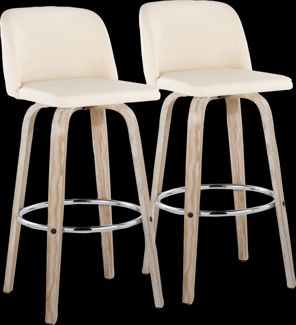 Wymering XIII Cream Swivel Barstool, Set of 2 - Thumbnail - Image 1