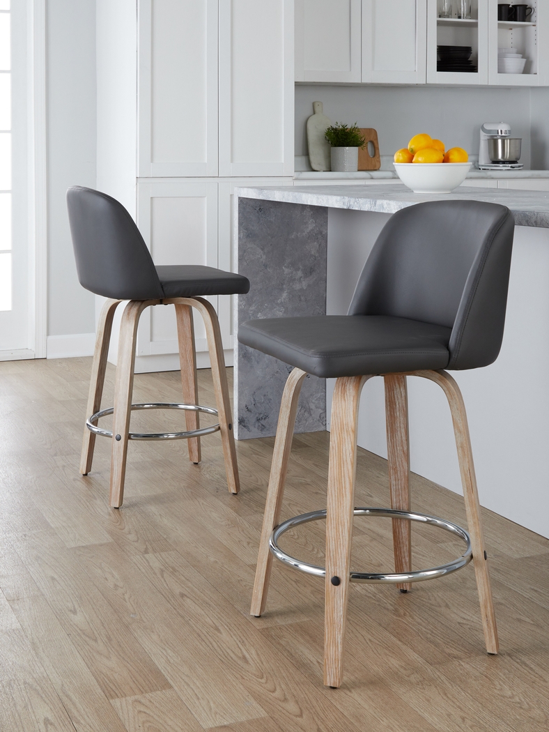 Wymering XIII Gray Swivel Counter Height Stool, Set of 2 - Thumbnail - Image 5