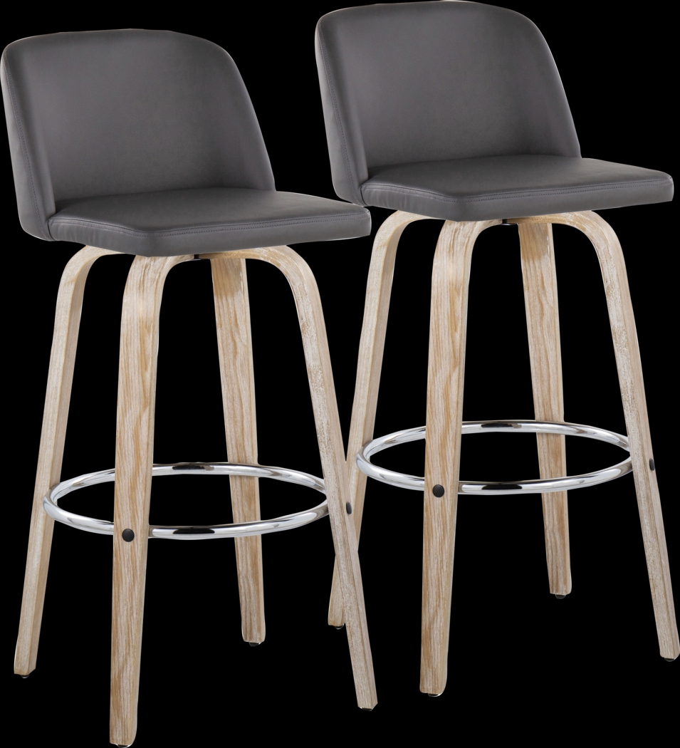 Wymering XIII Gray Swivel Barstool, Set of 2 - Thumbnail - Image 1