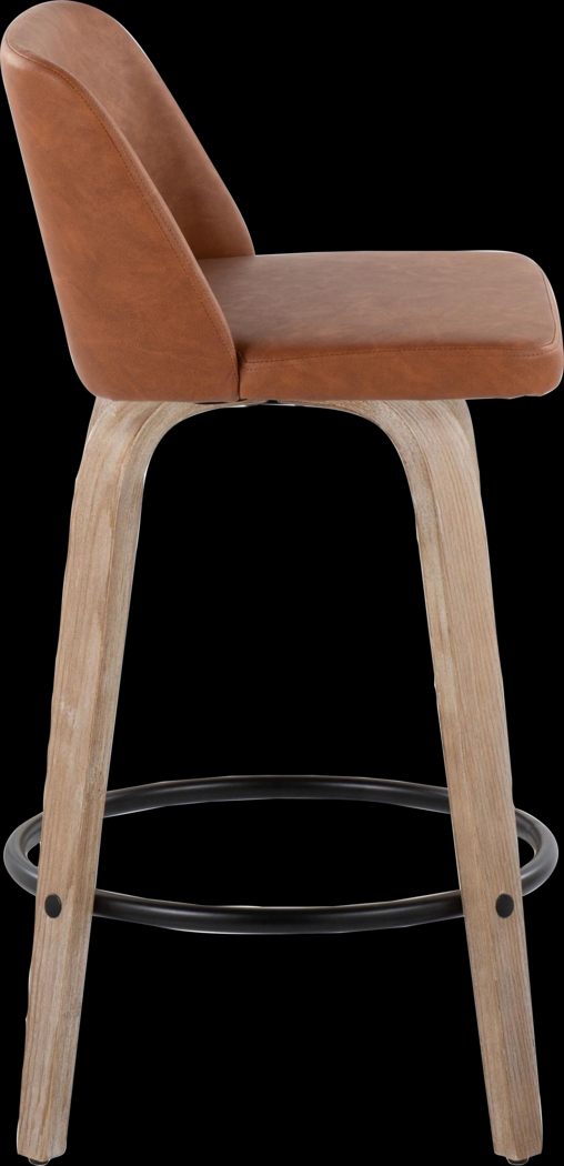 Wymering XIV Camel Swivel Counter Height Stool, Set of 2 - Thumbnail - Image 6