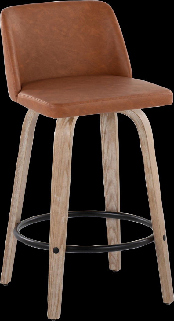 Wymering XIV Camel Swivel Counter Height Stool, Set of 2 - Thumbnail - Image 7